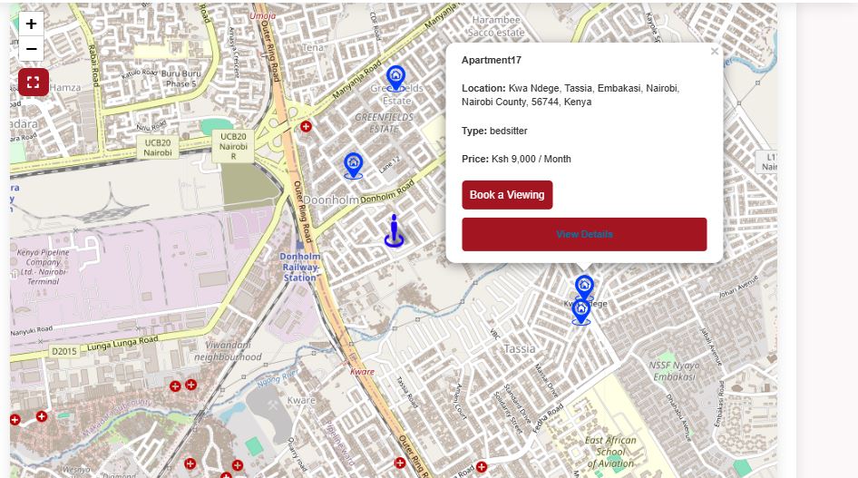 World map with houses and pins